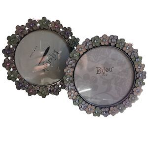 Metal Round Floral Picture Frames